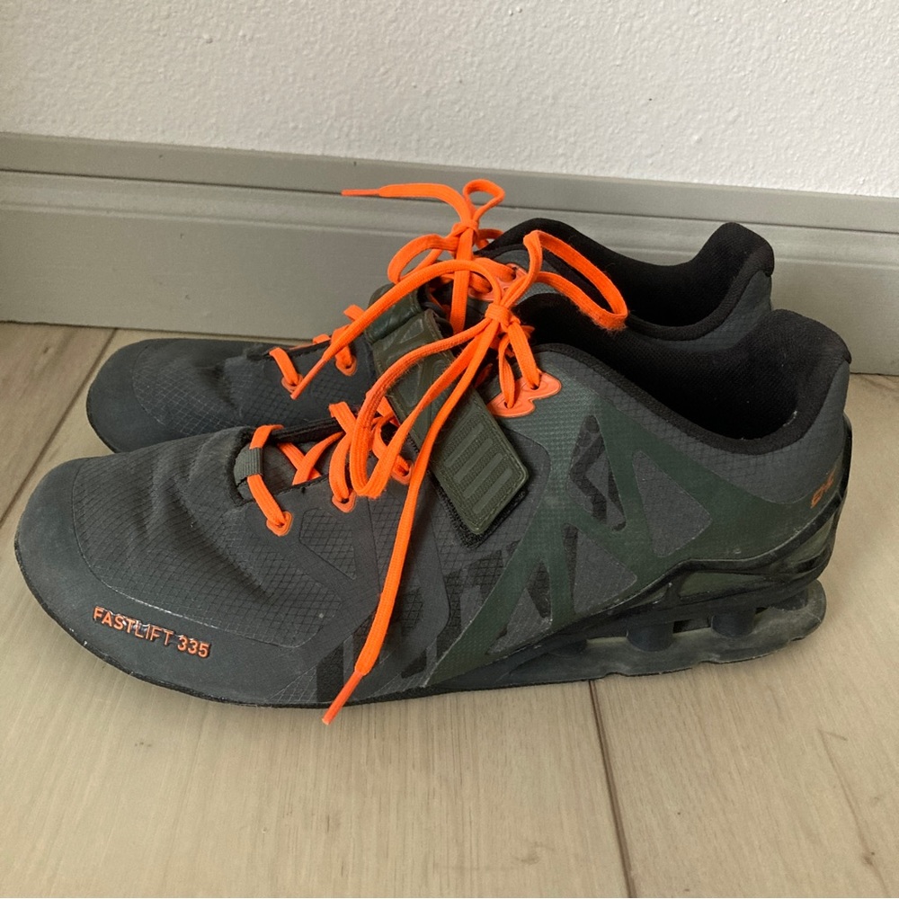 Fastlift lifters Men’s 11.5 / army green with orange laces